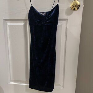 Urban outfitters blue velvet mini dress